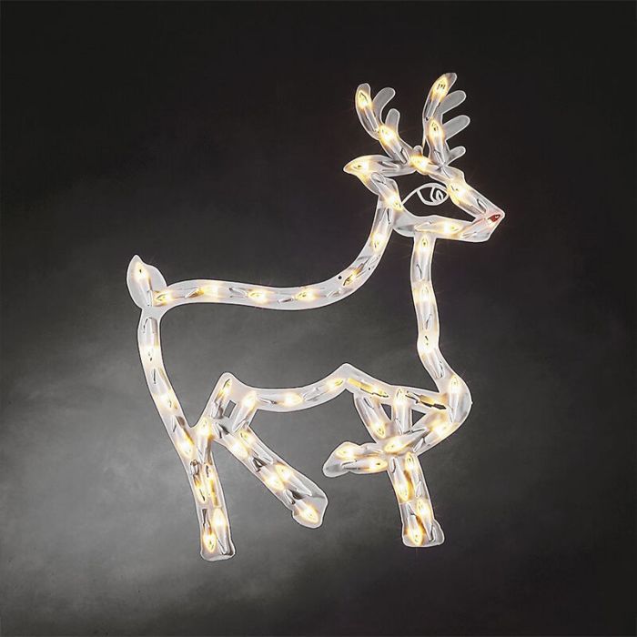 LED Window Silhouette Rentier, beidseitig beleuchtet mit 50 LEDs