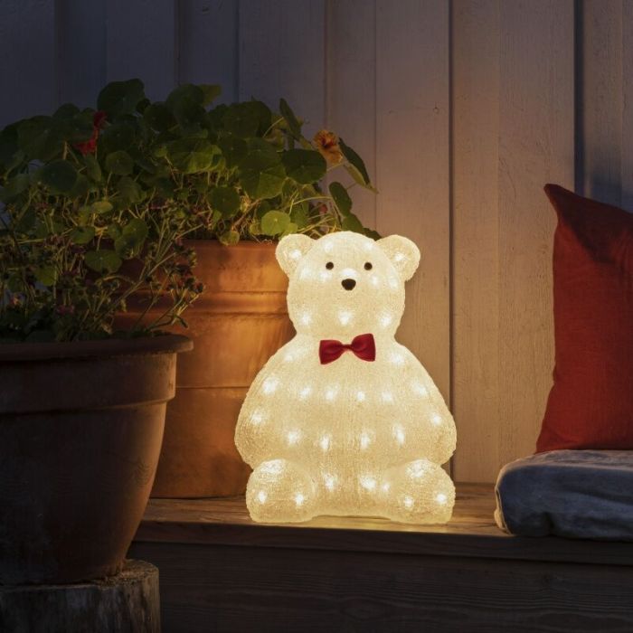 Teddybär mit Schleife, 38 cm, für drinnen und draußen