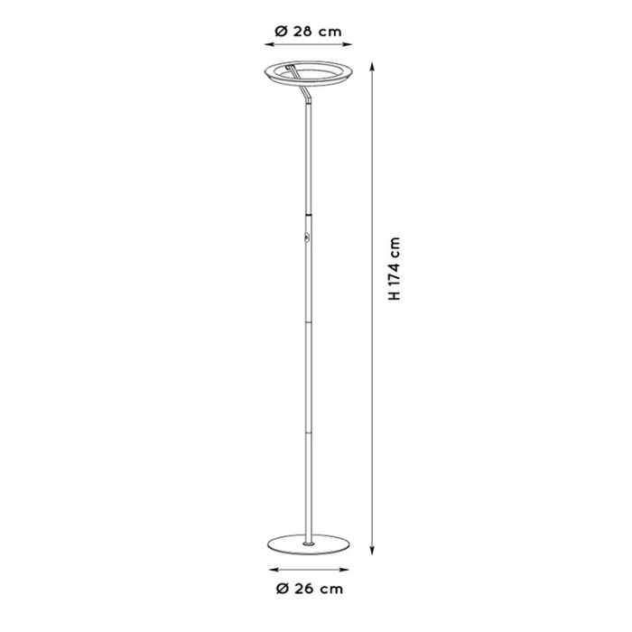 Schwarze Stehlampe Modern, Celeste, 21W, 2700K LED, mit Touch-Dimmer