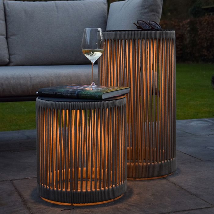 Taupe aufladbare Stehlampe Modern, Pingi, 3W, 3000K LED, IP44, 3-stufig dimmbar