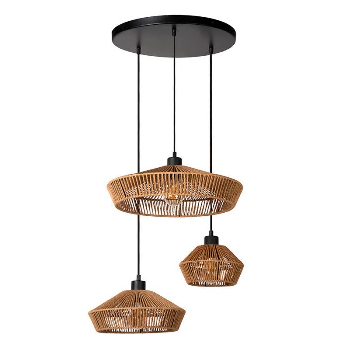 Rattan Pendelleuchte Holz, Yunkai
