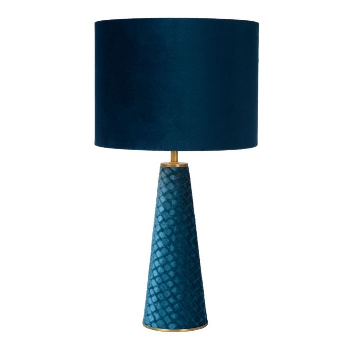 Blaue Tischleuchte Retro, Extravaganza Velvet, mit Schalter