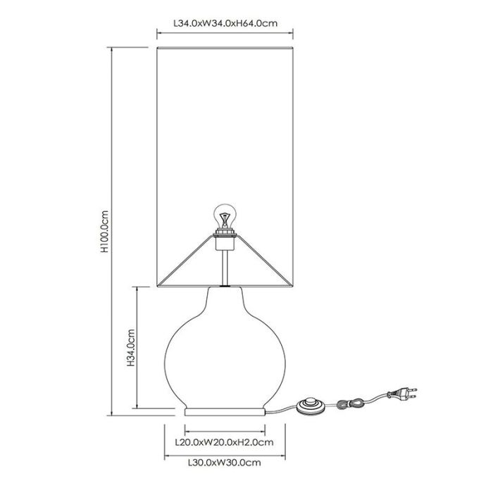 Schwarze Stehlampe Retro, Esterad, mit Schalter