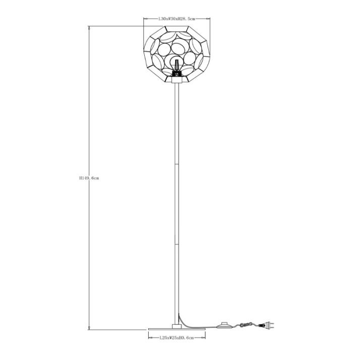 Goldene Stehlampe Modern, Hannelore