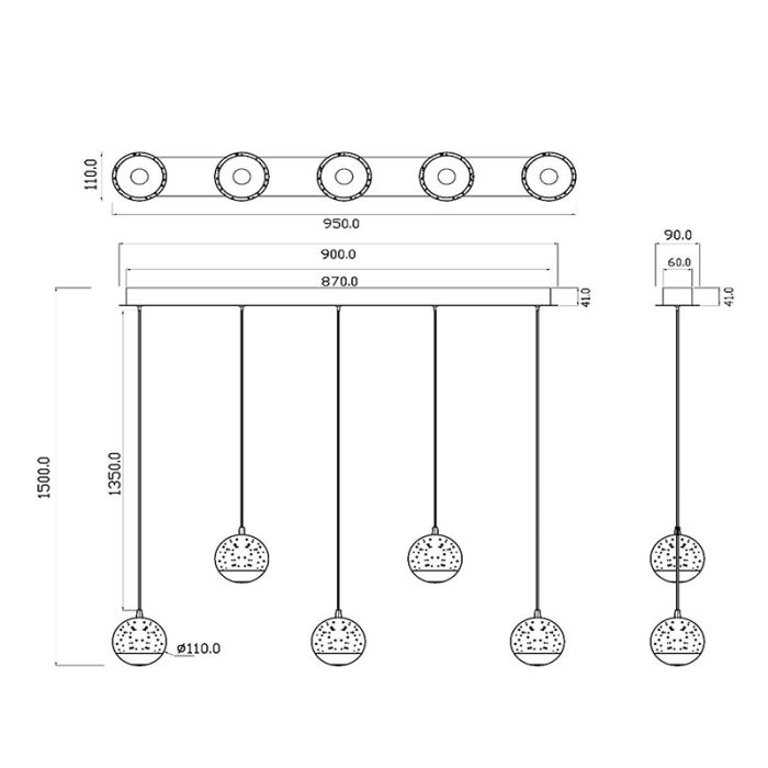Schwarze Pendelleuchte Modern, Sentubal, 5,3W, 2700K LED