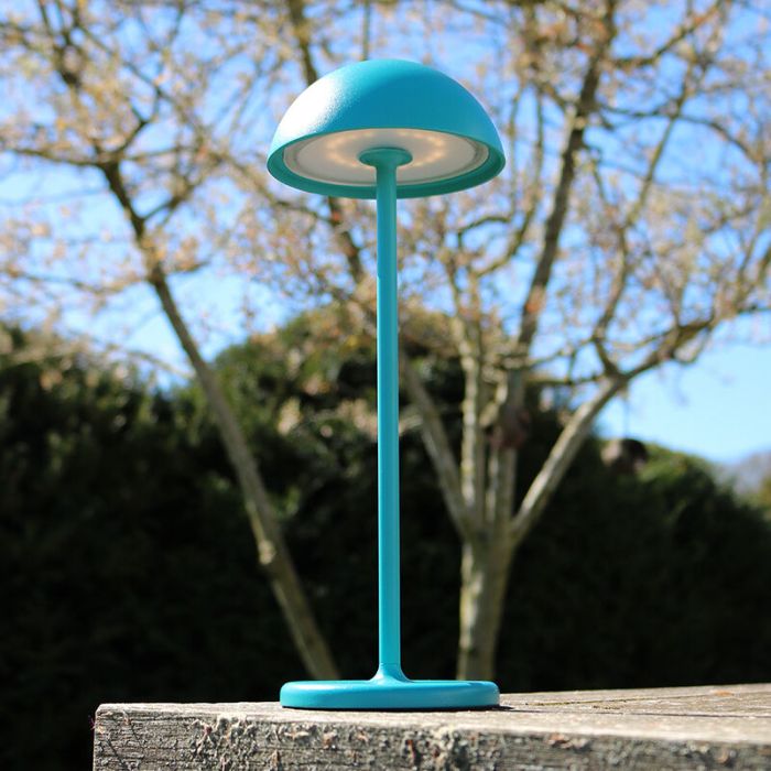 Blaue Außen Tischleuchte Retro, Joy, 1,5W, 3000K LED, IP54, mit Touch-Dimmer