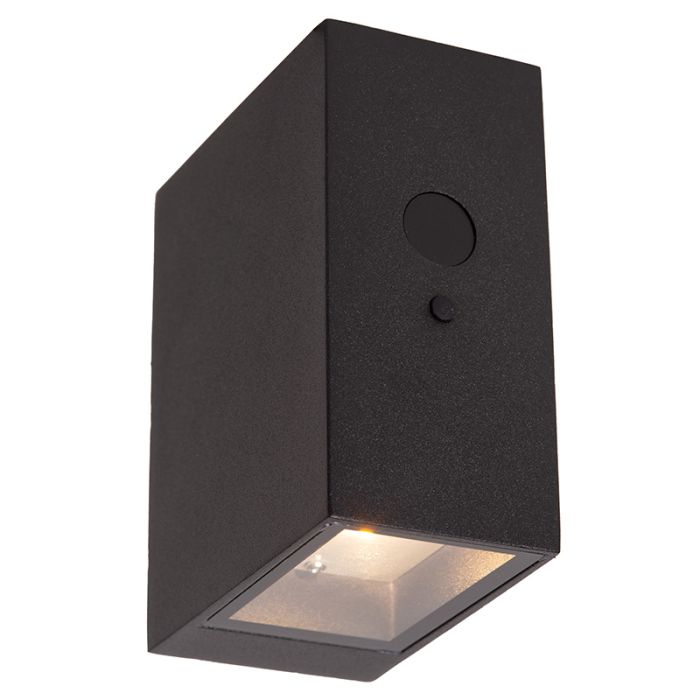 Schwarze Solar Außen Wandleuchte Modern, Bolton, 1W, 2850K LED, IP54