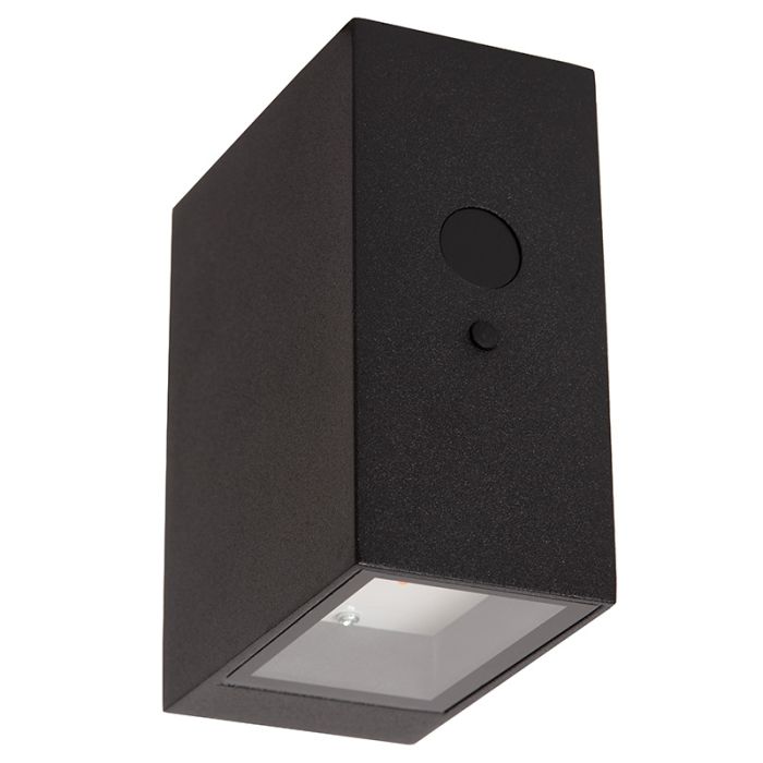 Schwarze Solar Außen Wandleuchte Modern, Bolton, 1W, 2850K LED, IP54