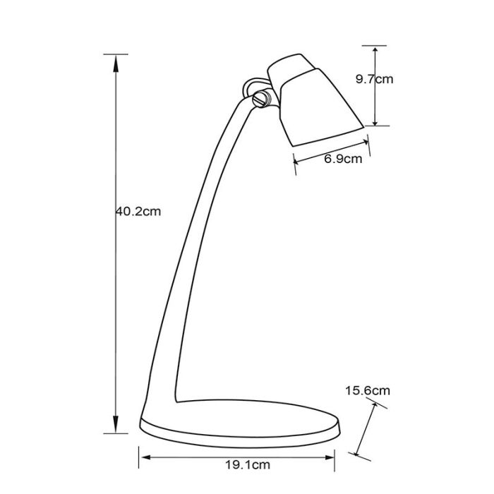 Messing Schreibtischlampe Antik, Ludo, 4,5W, 3000K LED, mit Schalter