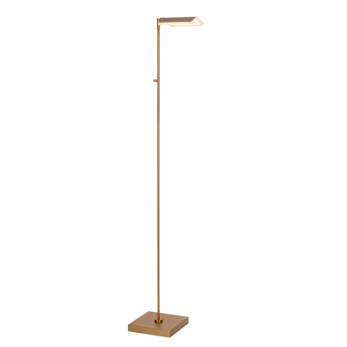 Messing Leselampe Stehlampe Modern, Aaron, 12W, 2700K LED, mit Touch-Dimmer