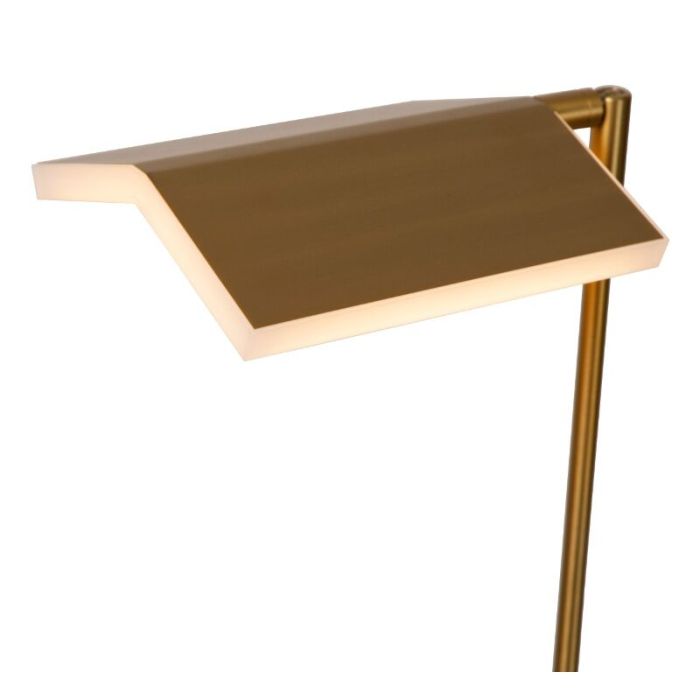 Messing Leselampe Stehlampe Modern, Aaron, 12W, 2700K LED, mit Touch-Dimmer