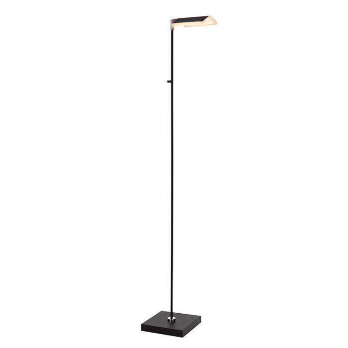 Schwarze Leselampe Stehlampe Modern, Aaron, 12W, 2700K LED, mit Touch-Dimmer