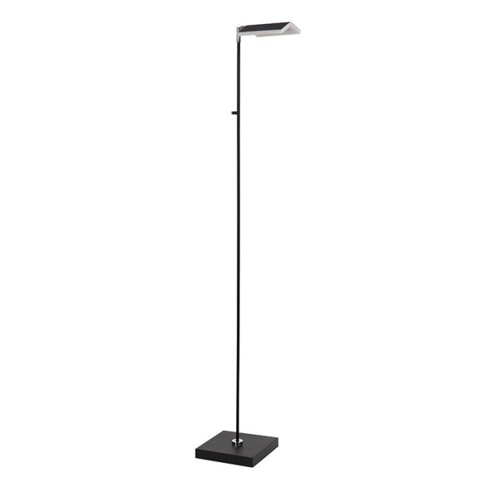 Schwarze Leselampe Stehlampe Modern, Aaron, 12W, 2700K LED, mit Touch-Dimmer