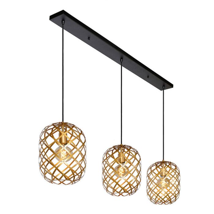 Goldene Pendelleuchte Modern, Wolfram