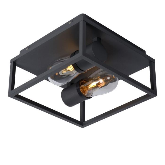 Schwarze Deckenlampe Modern, Carlyn, IP54