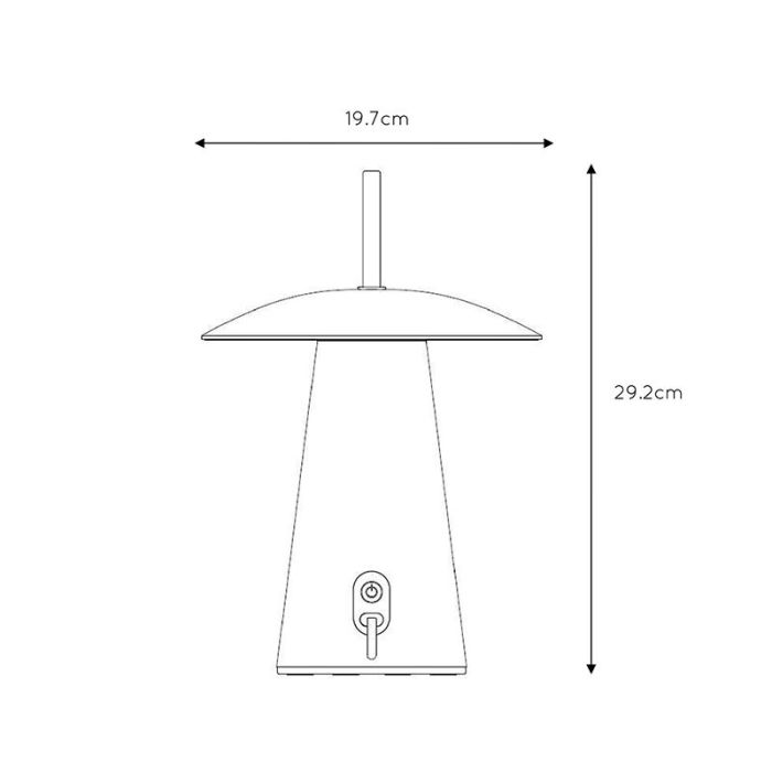 Weiße aufladbare Außen Tischlampe Modern, La Donna, 2W, 2700K LED, IP54, mit Schalter