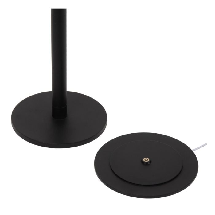 Schwarze aufladbare Stehlampe Modern, Antrim, 2,2W, 2700K LED, IP54, mit Touch-Dimmer