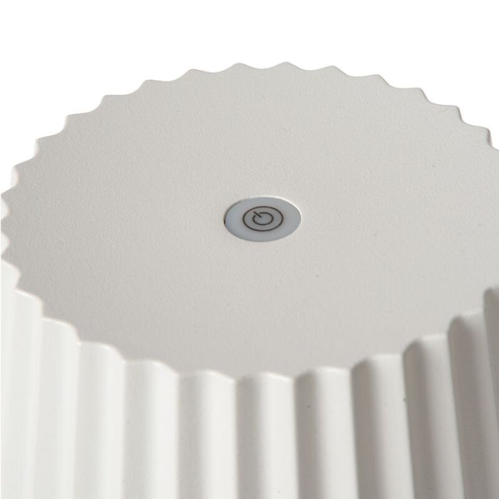Weiße Außen Tischleuchte Landhaus, Justine, 2W, 2700K LED, IP54, mit Touch-Dimmer