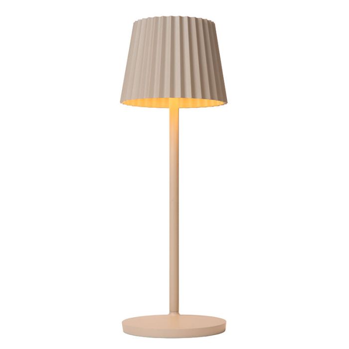 Beige Außen Tischleuchte Landhaus, Justine, 2W, 2700K LED, IP54, mit Touch-Dimmer