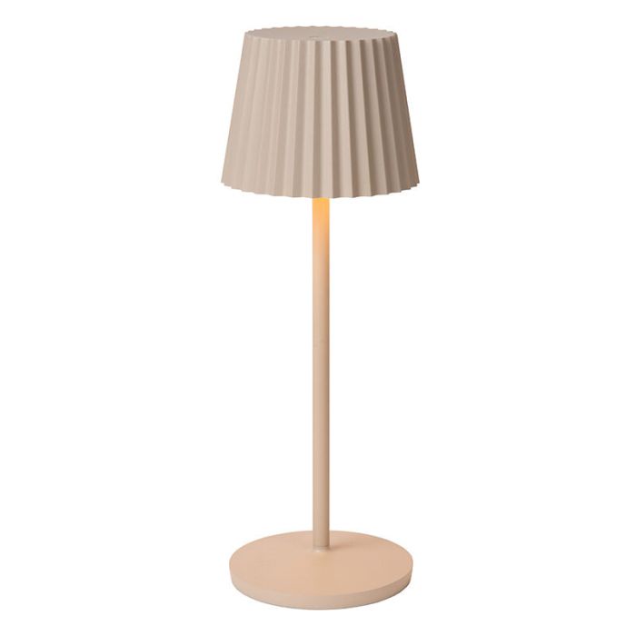 Beige Außen Tischleuchte Landhaus, Justine, 2W, 2700K LED, IP54, mit Touch-Dimmer
