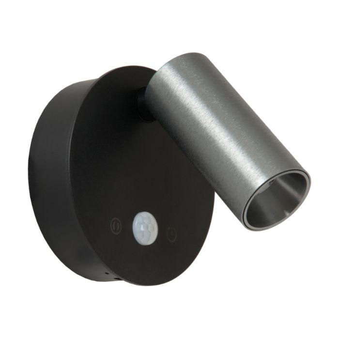 Graue aufladbare Wandleuchte Modern, Toni, 2W, 2700-4000K, mit Touch-Dimmer