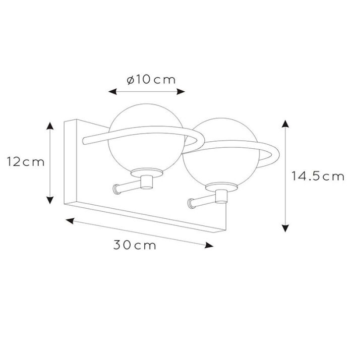 Schwarze Wandleuchte Badezimmer Antik, Isobel, IP44