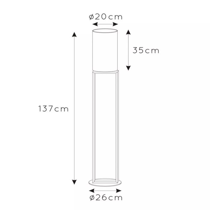 Beige Stehlampe Landhaus, Herman, mit Schalter