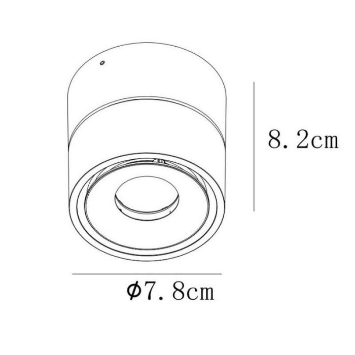 Schwarze Deckenstrahler Modern, Yumiko, 8W, 2700K LED