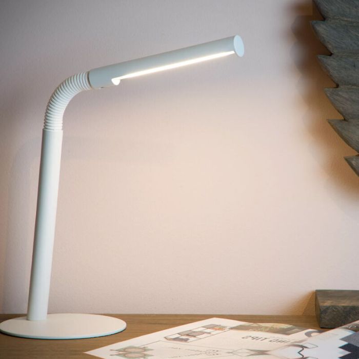 Weiße Schreibtischlampe Modern, Gilly, 3W, 2700K LED, mit Schalter