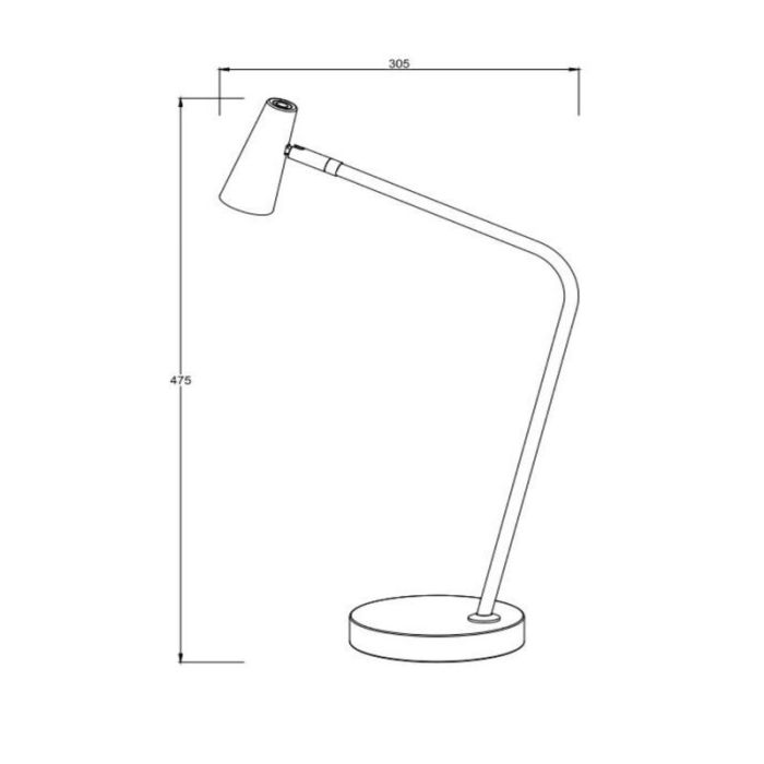 Schwarze aufladbare Tischlampe Modern, Stirling, 3W, 2700K LED, mit Touch-Dimmer
