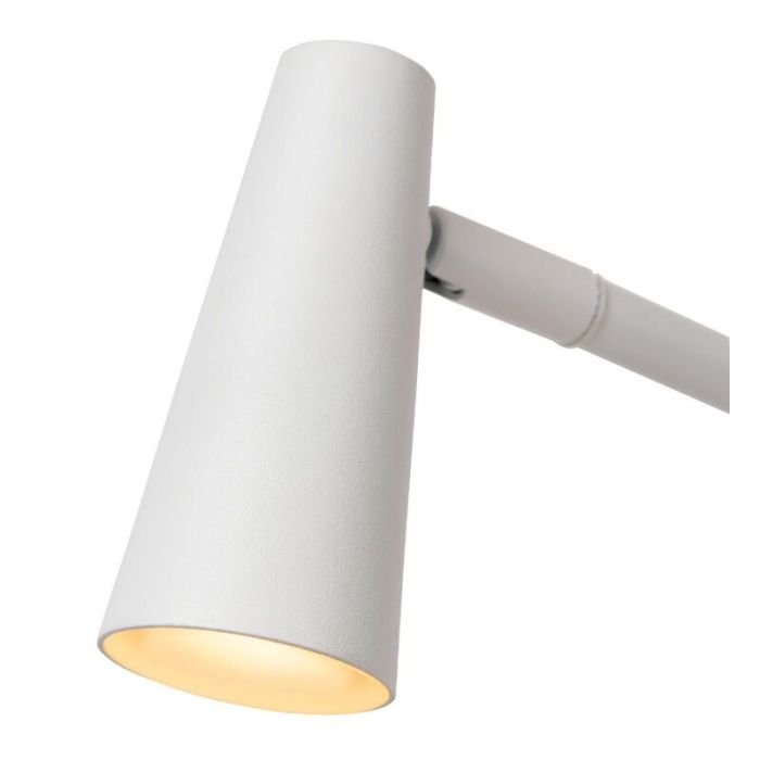 Weiße aufladbare Tischlampe Modern, Stirling, 3W, 2700K LED, mit Touch-Dimmer