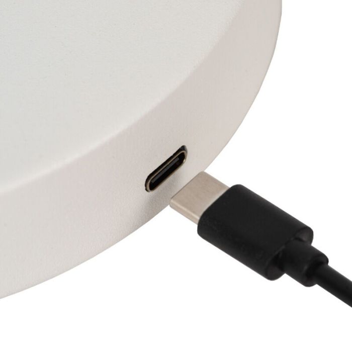 Weiße aufladbare Tischlampe Modern, Stirling, 3W, 2700K LED, mit Touch-Dimmer