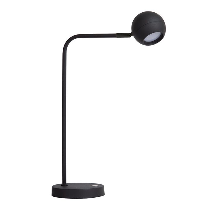 Schwarze aufladbare Tischlampe Modern, Comet, 3W, 2700K LED, mit Touch-Dimmer