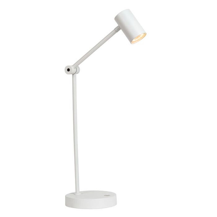 Weiße aufladbare Tischlampe Modern, Tipik, 3W, 2700K LED, mit Touch-Dimmer