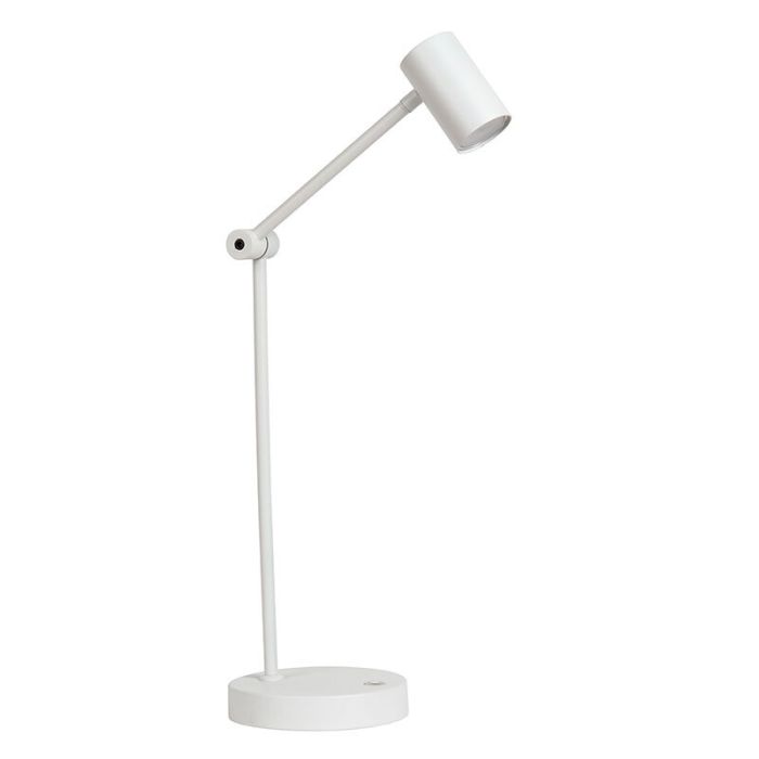 Weiße aufladbare Tischlampe Modern, Tipik, 3W, 2700K LED, mit Touch-Dimmer