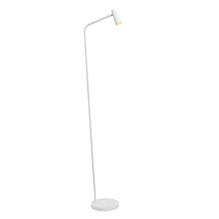 Weiße aufladbare Stehlampe Modern, Stirling, 3W, 2700K LED, mit Touch-Dimmer