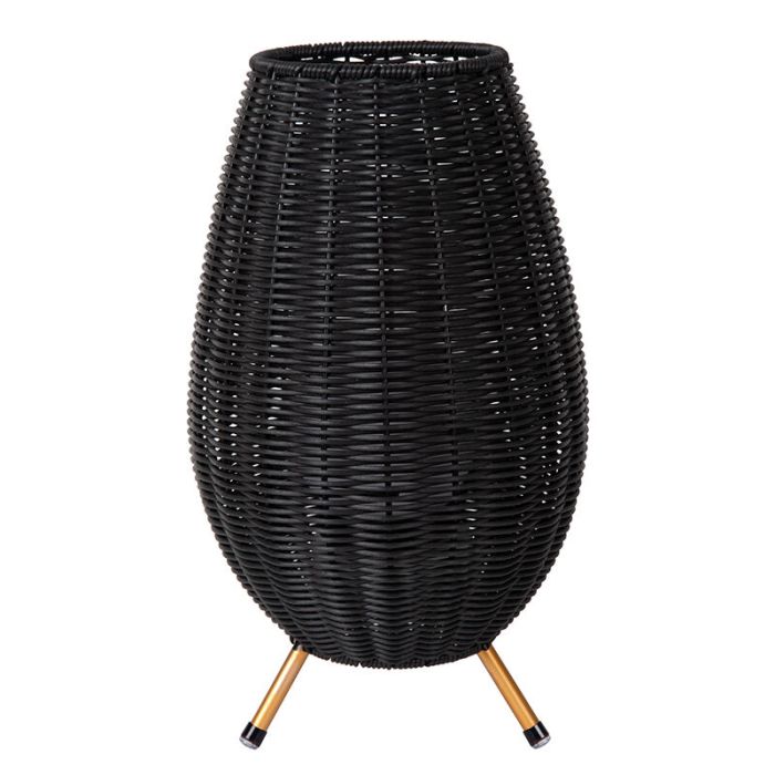 Schwarze Außen Tischleuchte Landhaus, Colin, 3W, 3000K LED, IP44, 3-stufig dimmbar