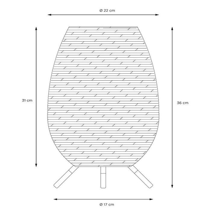 Schwarze Außen Tischleuchte Landhaus, Colin, 3W, 3000K LED, IP44, 3-stufig dimmbar