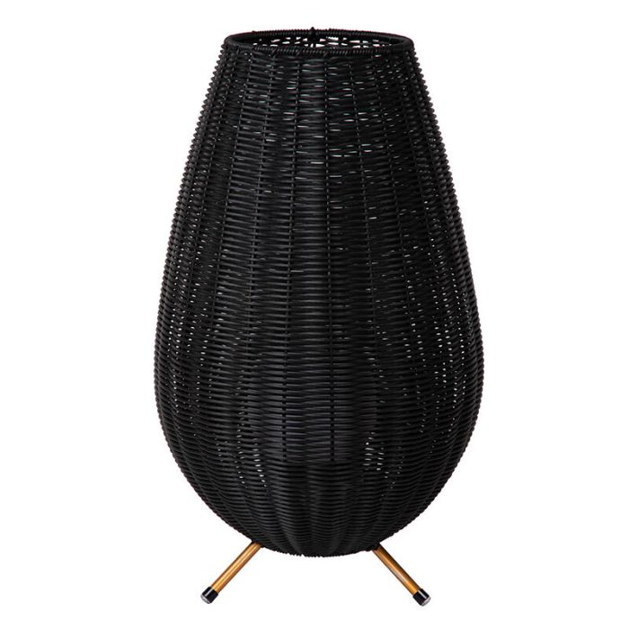 Schwarze Außen Tischleuchte Landhaus, Colin, 3W, 3000K LED, IP44, 3-stufig dimmbar