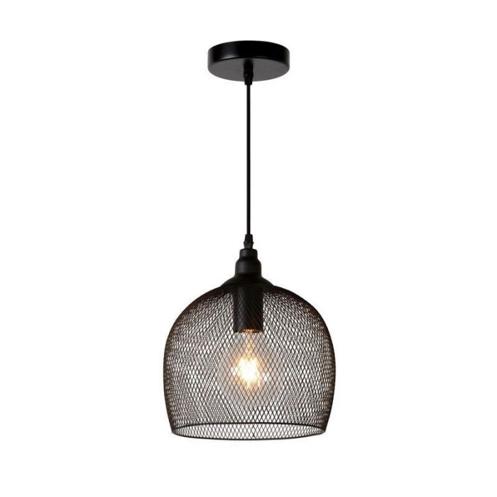 Schwarze Pendelleuchte Retro, Mesh