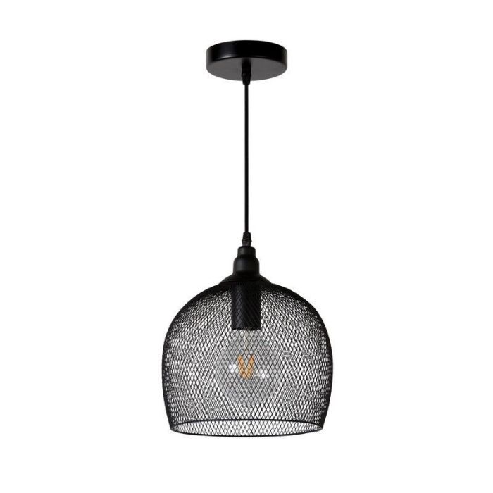 Schwarze Pendelleuchte Retro, Mesh
