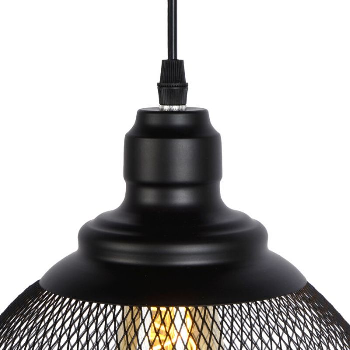 Schwarze Pendelleuchte Retro, Mesh