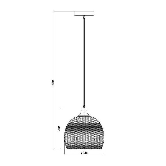 Schwarze Pendelleuchte Retro, Mesh
