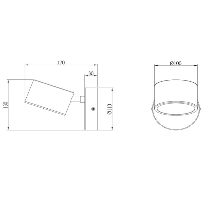 Taupe Wandleuchte Modern, Gian, 9W, 2700K LED