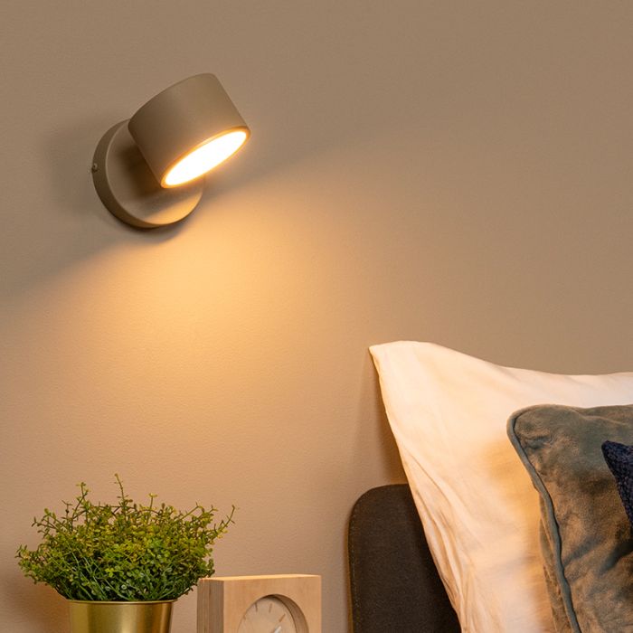 Taupe Wandleuchte Modern, Gian, 9W, 2700K LED