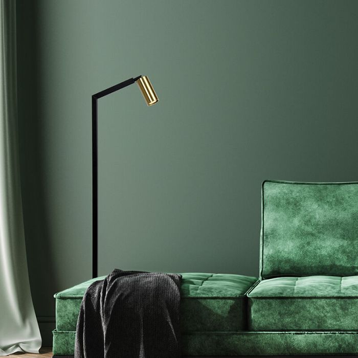 Schwarze Stehlampe Modern, Sybil, mit Schalter