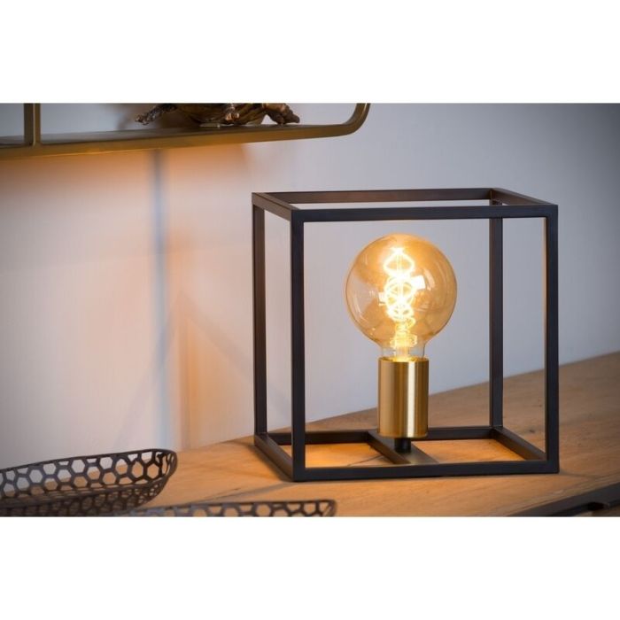 Goldene Tischleuchte Modern, Ruben, mit Schalter