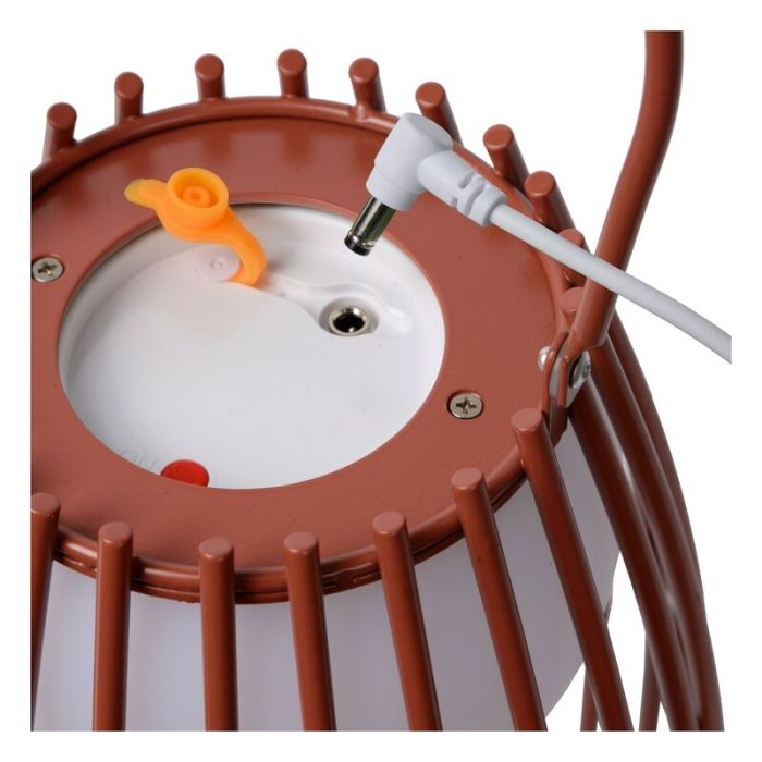 Rostfarbene Außen Tischleuchte Retro, Fjara, 0,3W, 2700K LED, IP44, mit Touch-Dimmer
