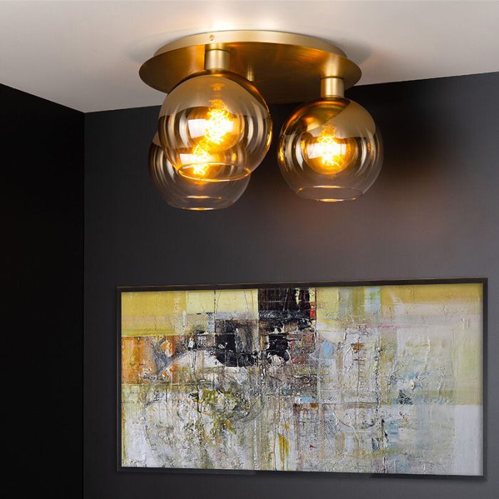 Goldene Deckenlampe Retro, Marius
