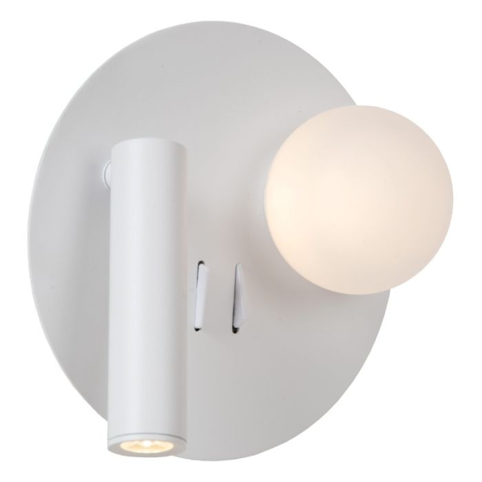 Weiße Bettlampe Modern, Matiz, 3,5W, 3000K LED, mit Schalter